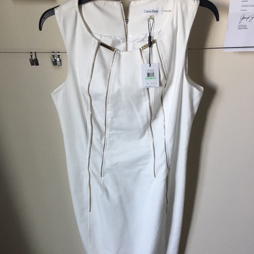 White knee-length Calvin Klein Dress